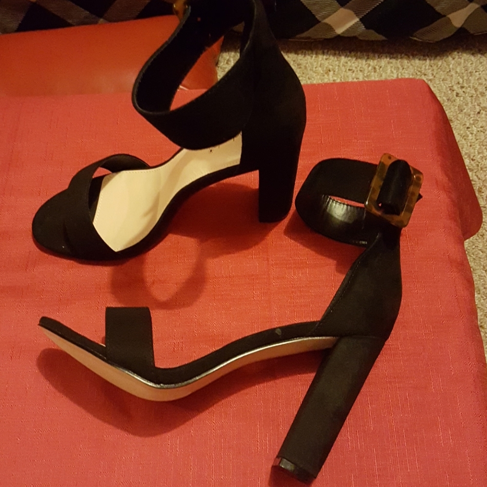 Sandles, Black, Block Heel